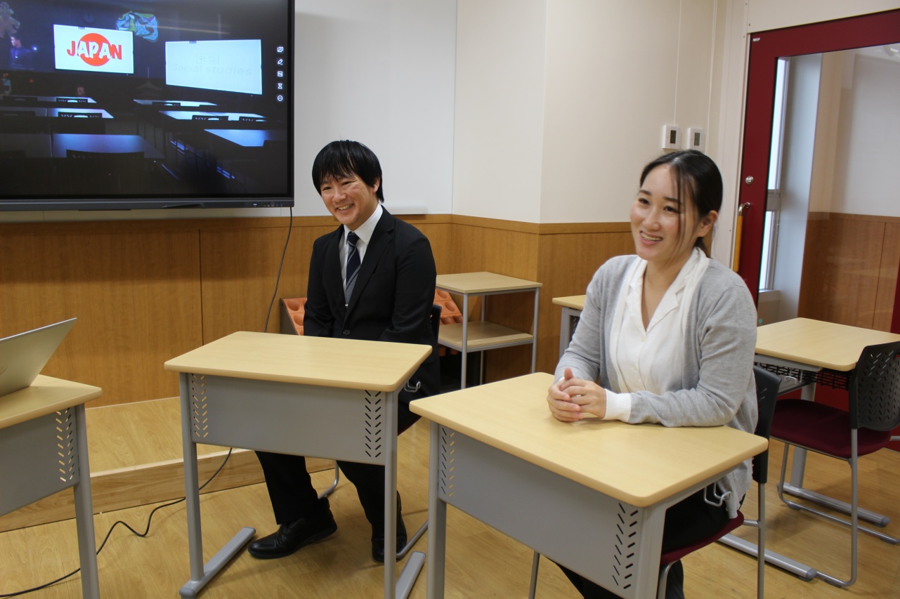 森田先生（社会科）、西村先生（英語科）